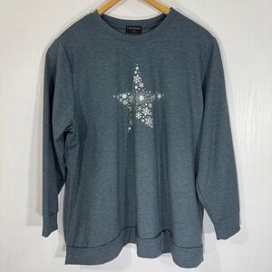 Lane Bryant Women's Plus Size Star‎ Snowflake Graphic Sweatshirt Soft Size 22/24